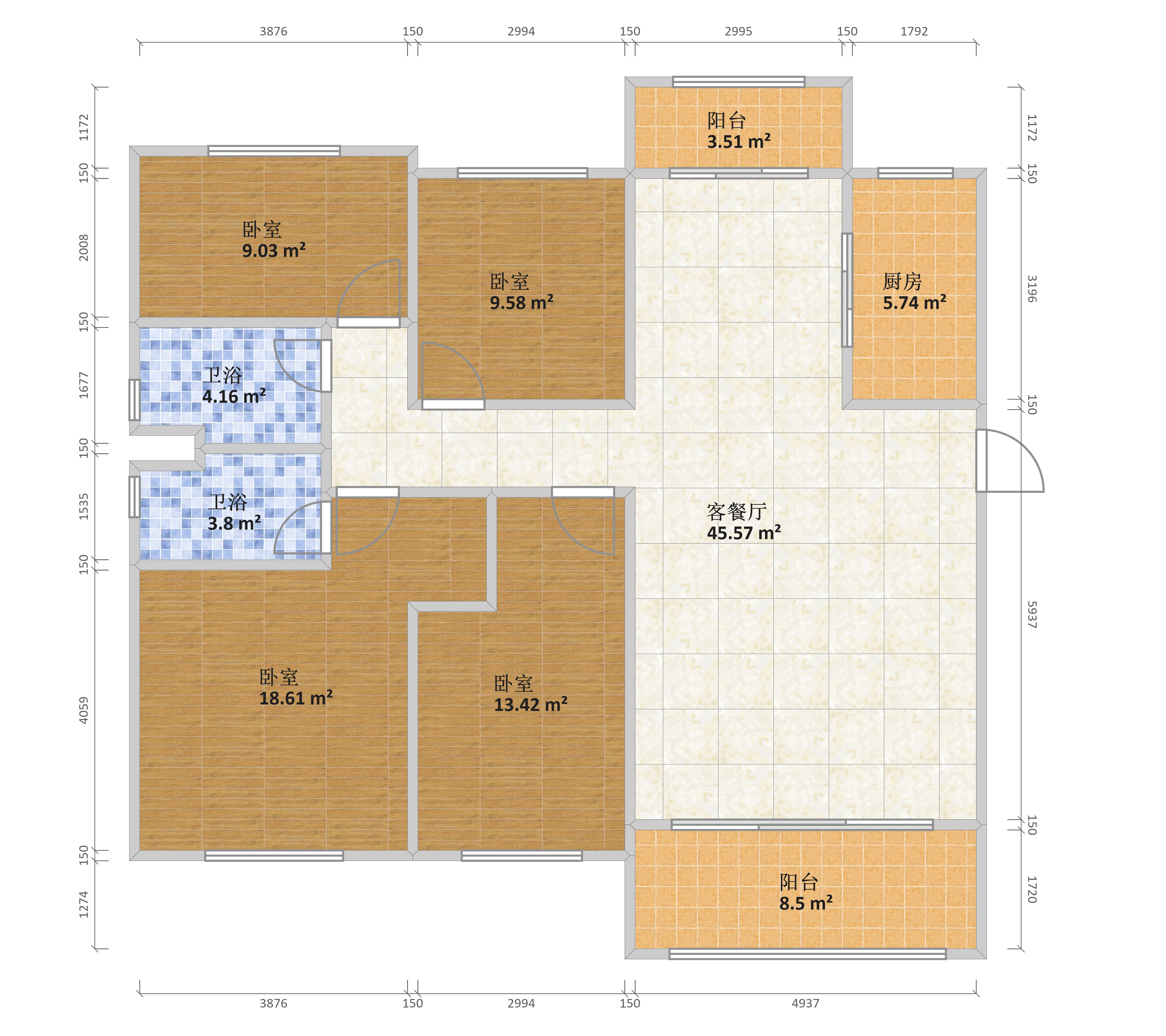 碧桂园·朗悦湾yj143-w1户型户型图_装修案例-深圳