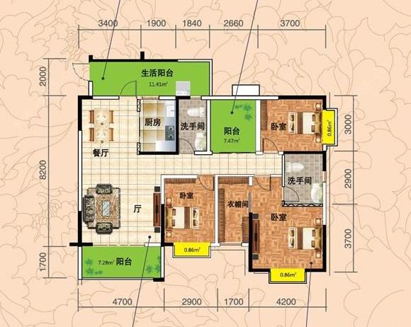 玉兴康城户型图图片