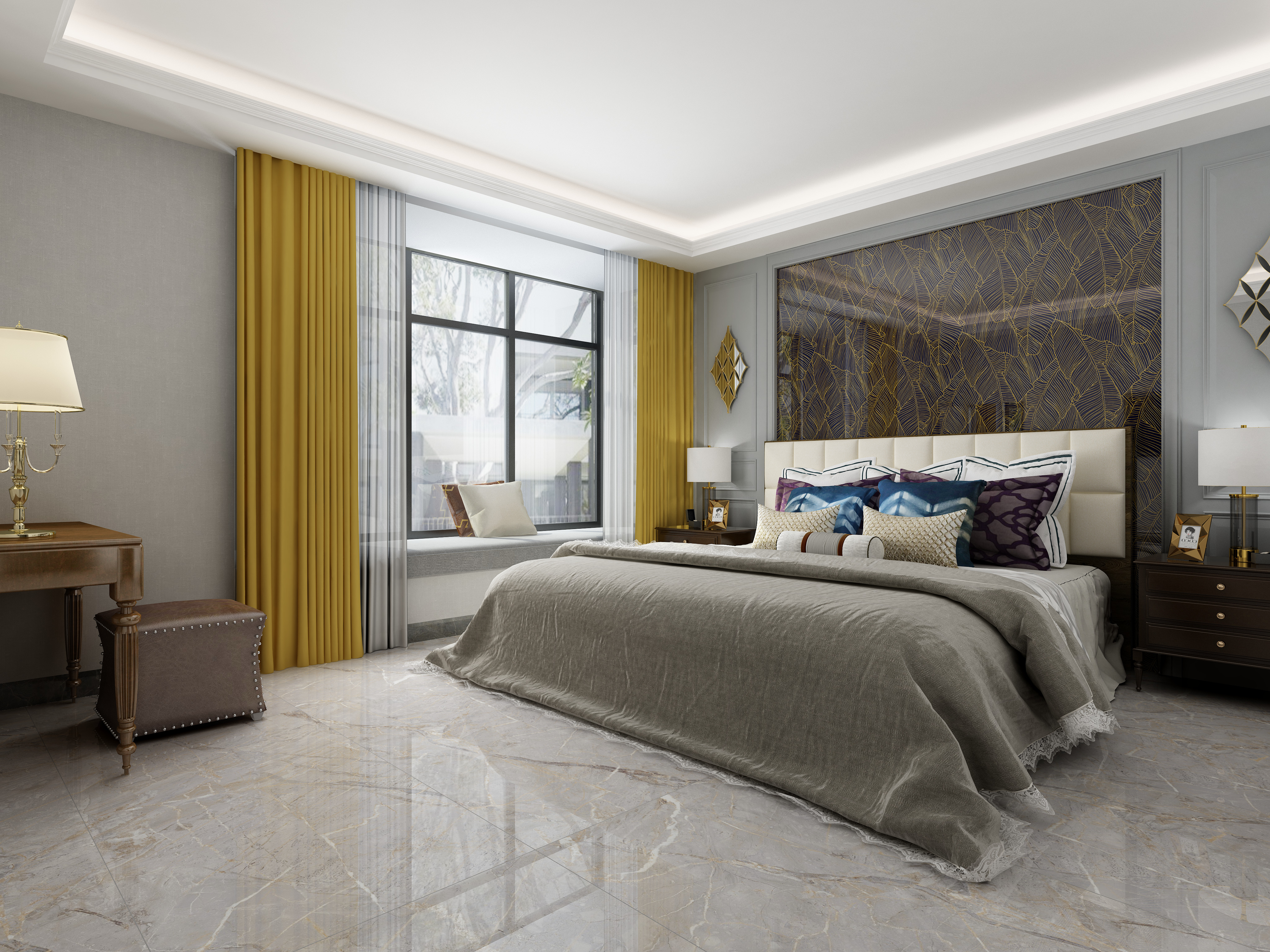 时代悦府143平户型卧室-欧神诺瓷砖效果图