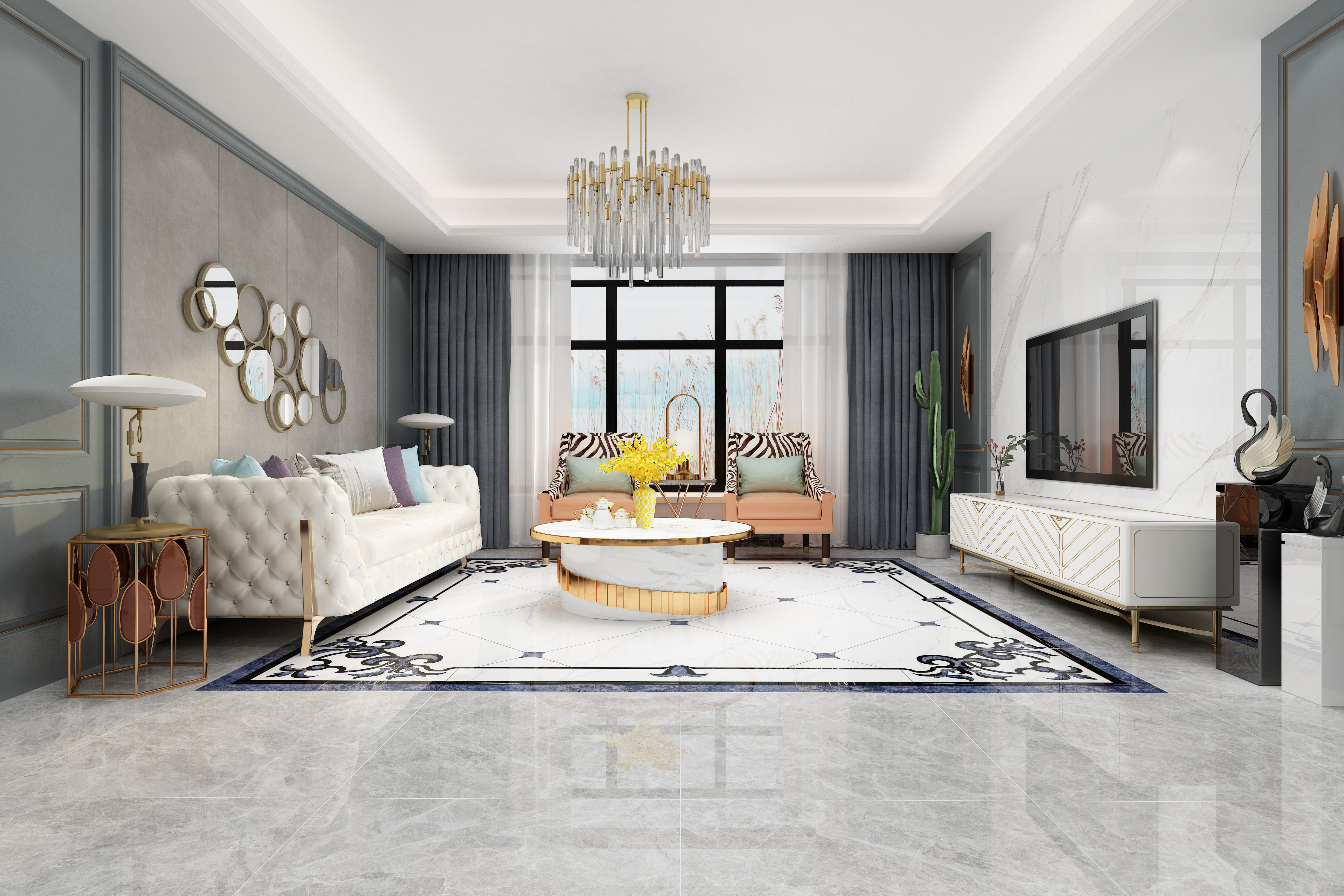 御府平墅e客餐厅玄关-欧神诺瓷砖效果图