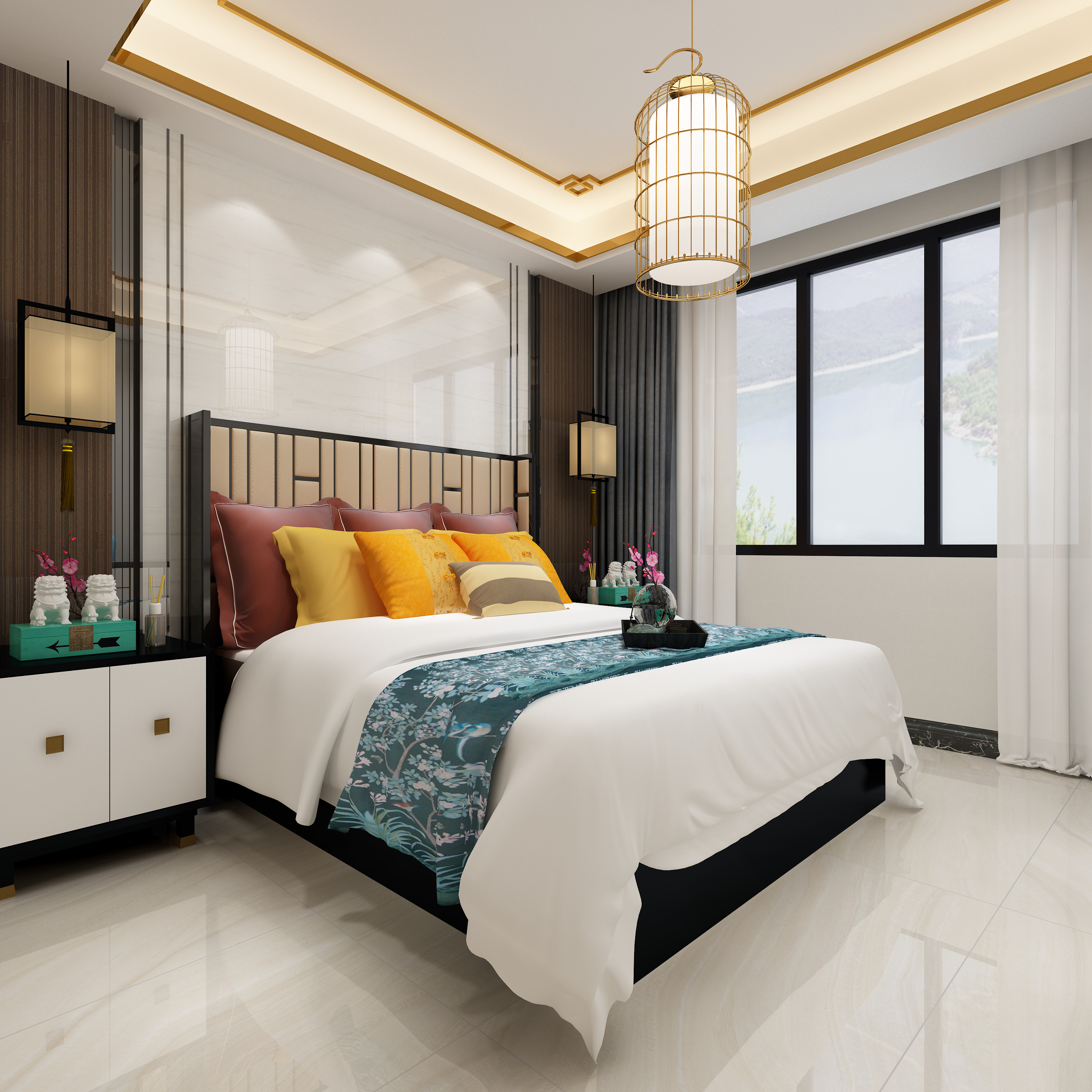 世茂九溪墅165平中式次卧