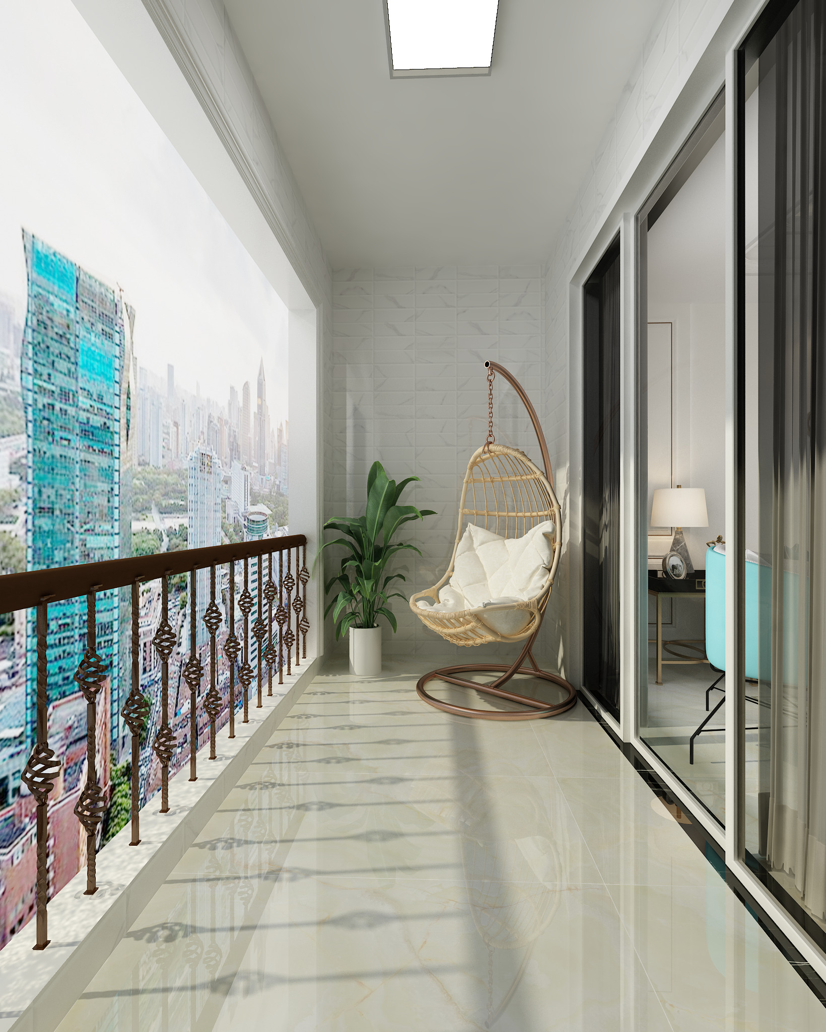 汇景中央b130阳台-欧神诺瓷砖效果图