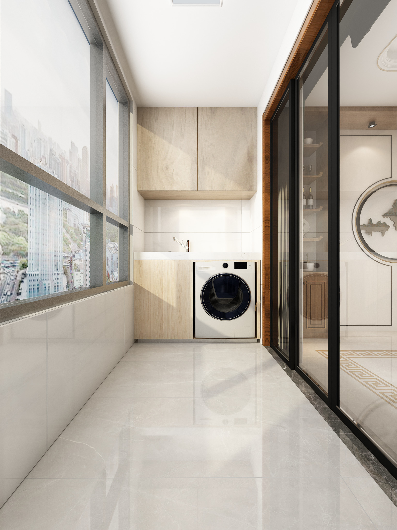 鼎沣金城里a阳台2-欧神诺瓷砖效果图