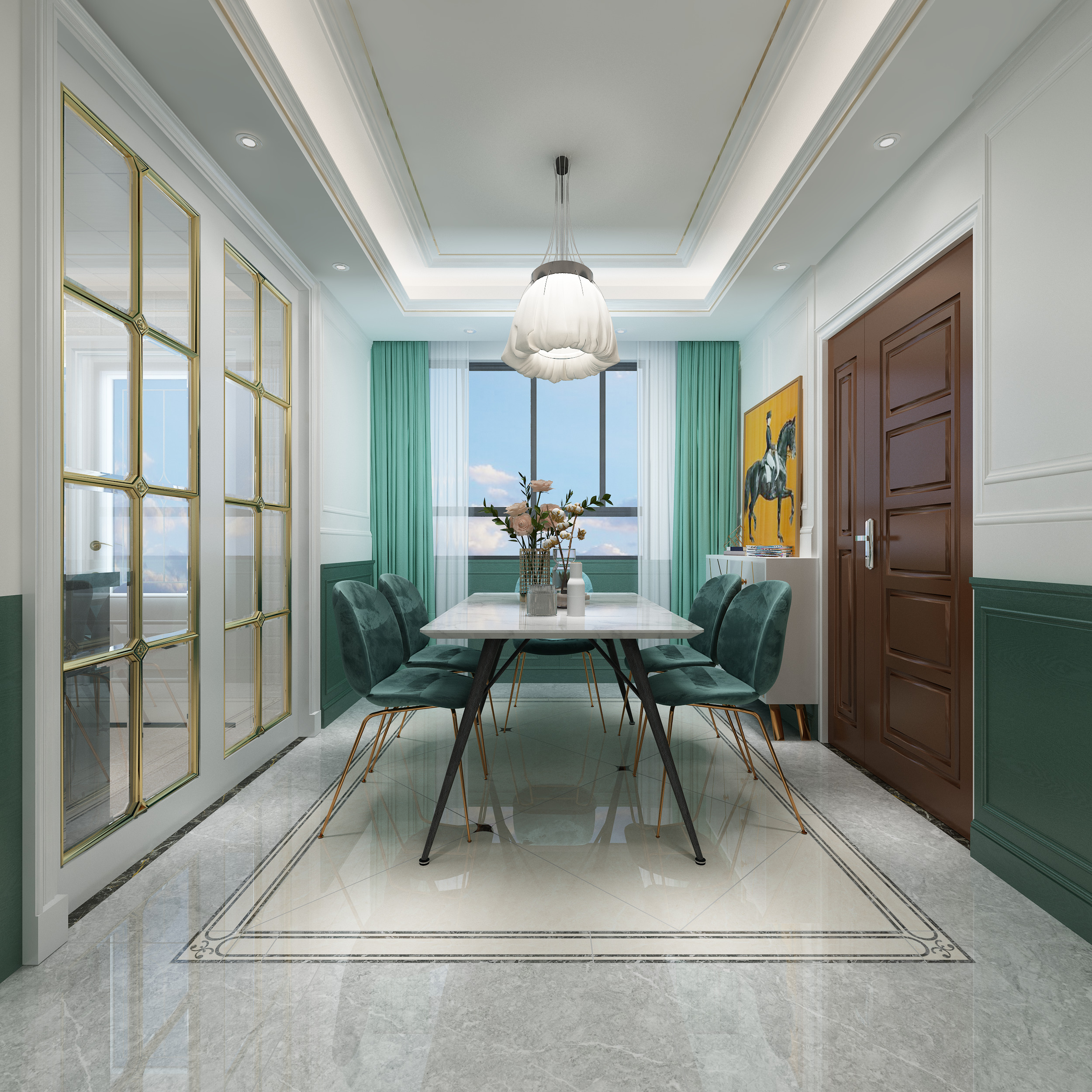 杭州湾世纪城e1餐厅-欧神诺瓷砖效果图