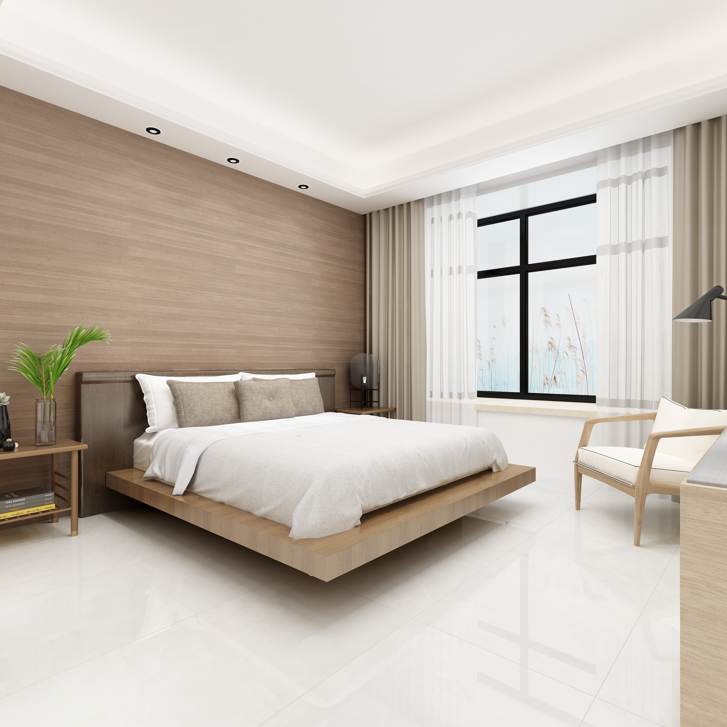 文苑首府d户型现代主卧-欧神诺瓷砖效果图