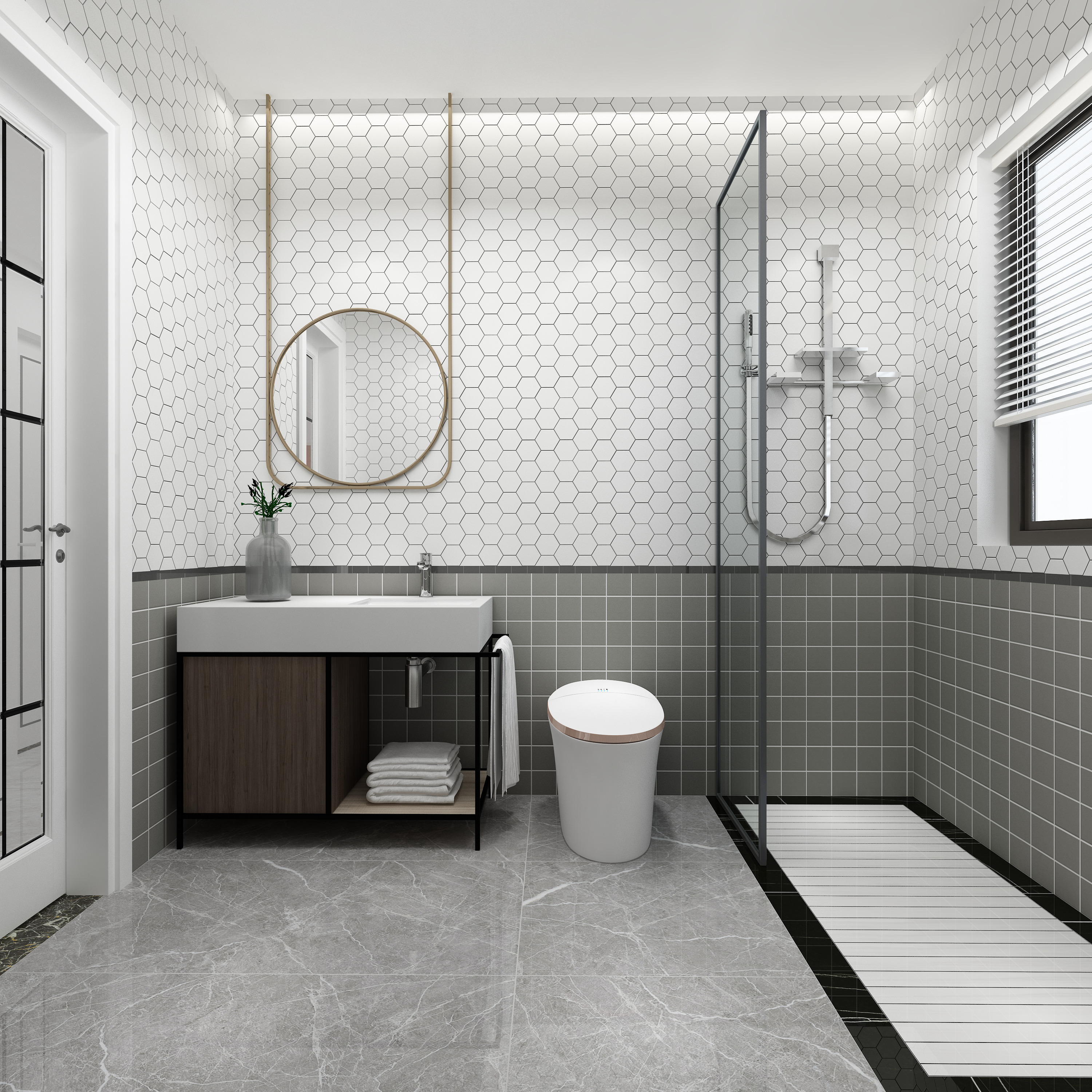 卫浴大户型瓷砖效果图_贴图-欧神诺瓷砖效果图