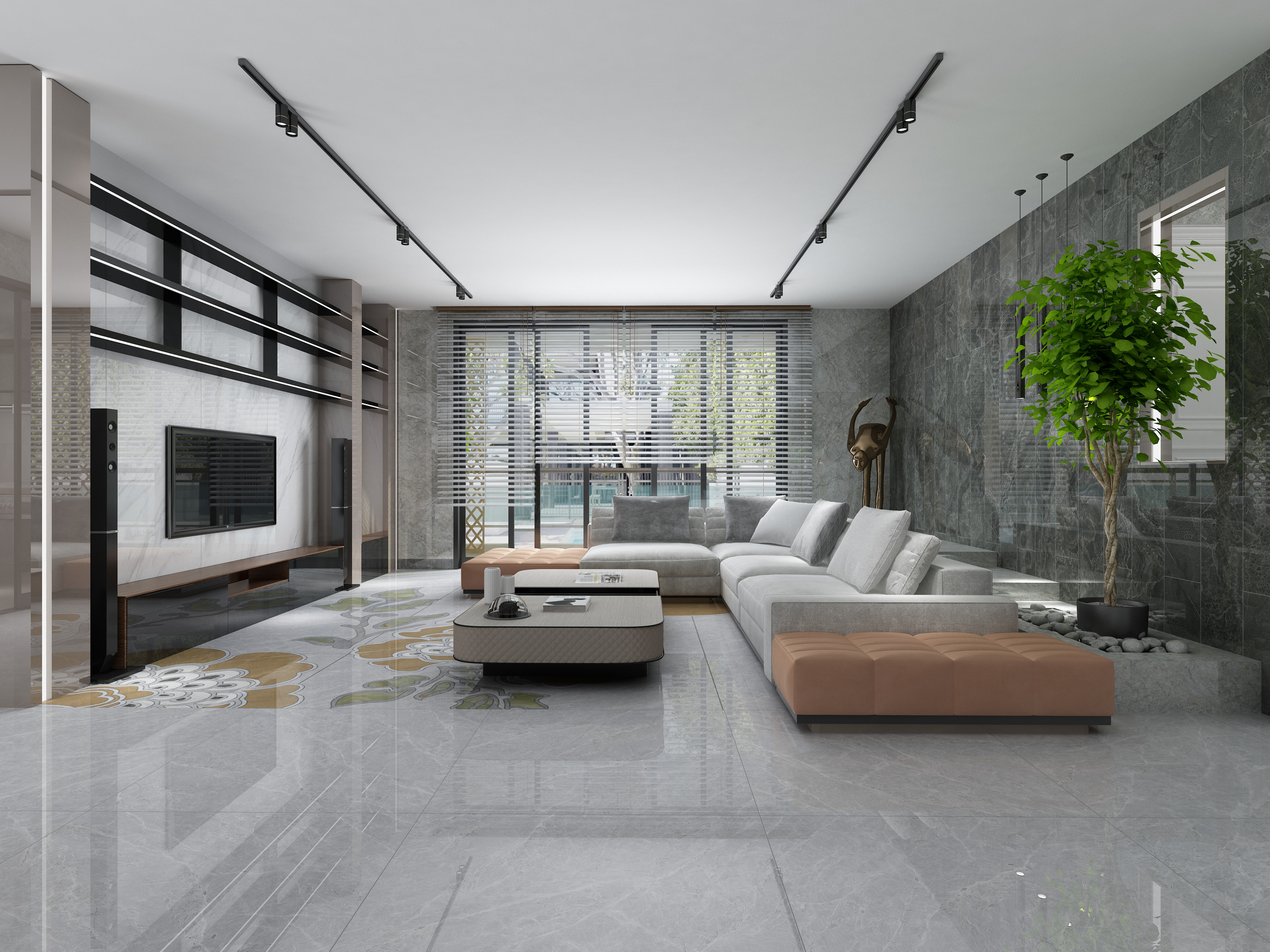 瓷砖效果图 客厅瓷砖效果图 印象小镇光大d户型 客餐厅