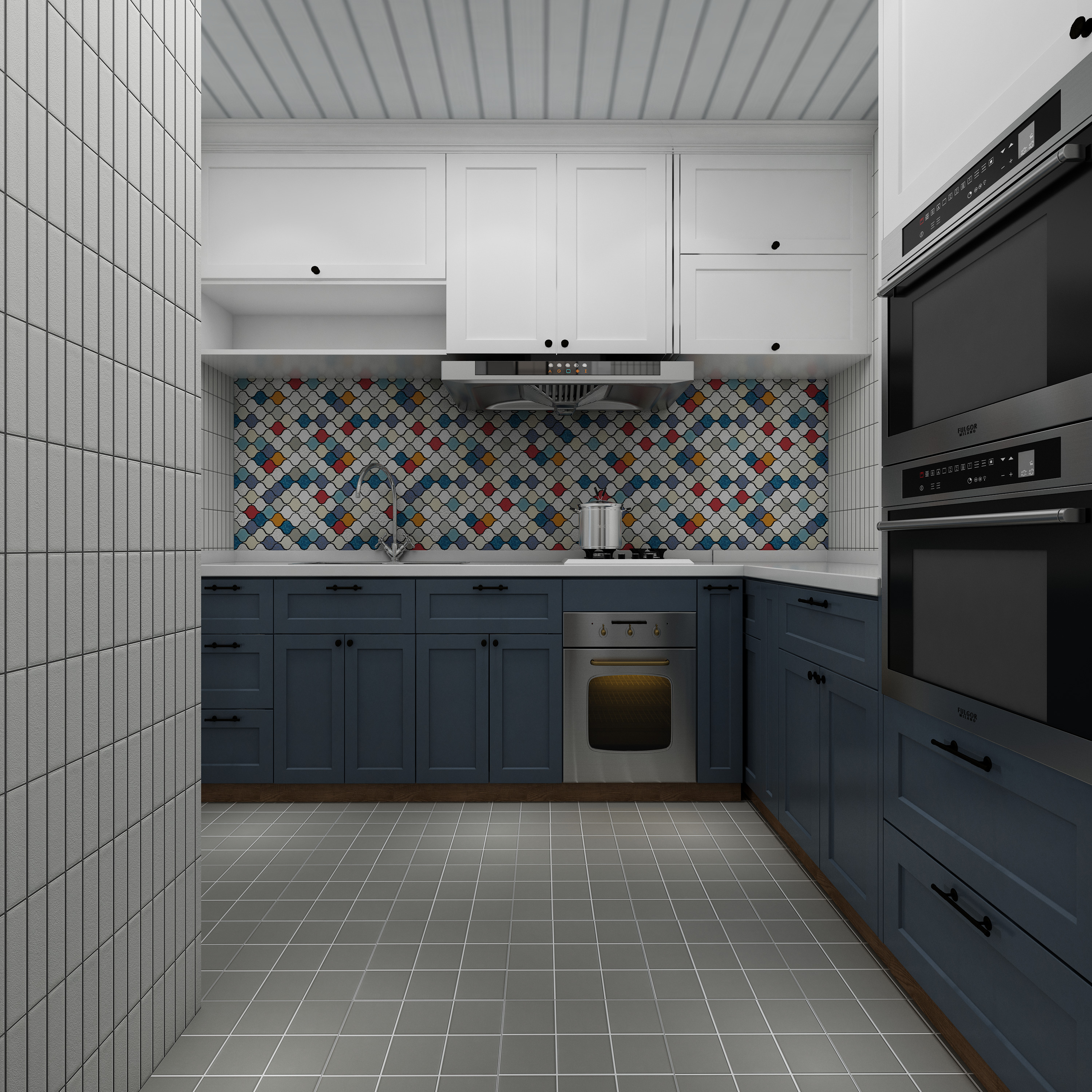 中央上城116平户型现厨房-欧神诺瓷砖效果图