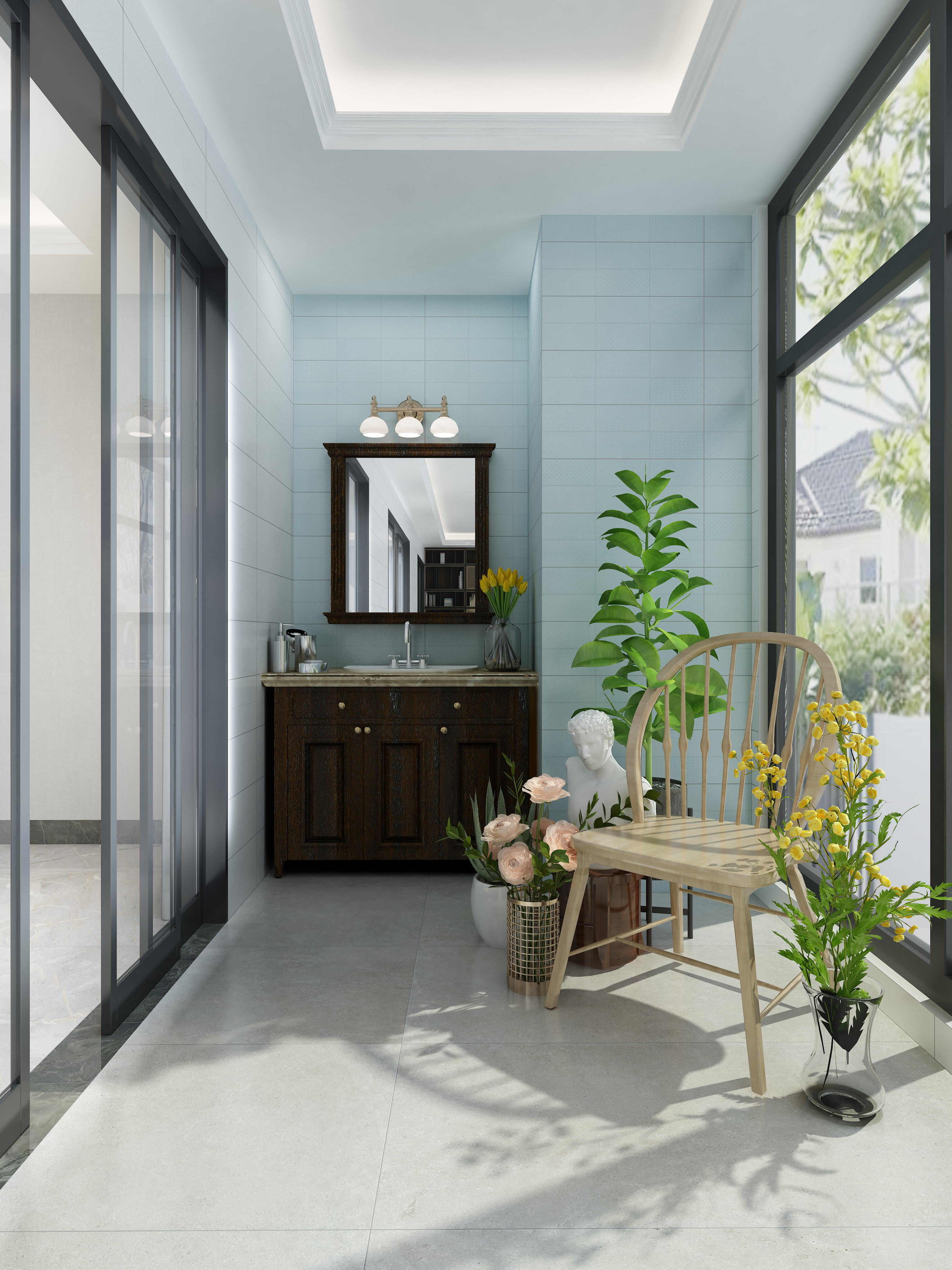 时代悦府143平户型阳台-欧神诺瓷砖效果图