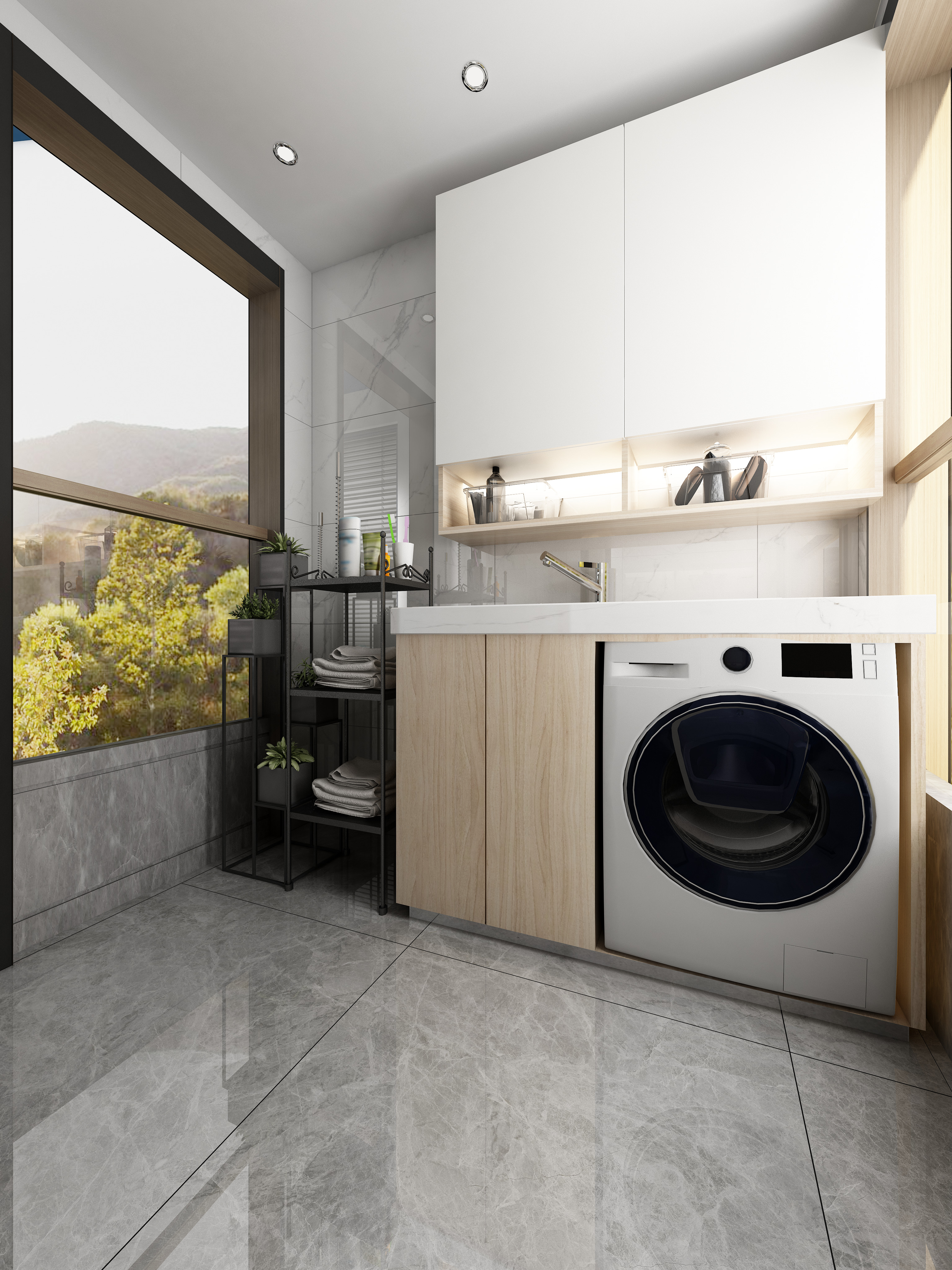 凤凰名城e1户型生活阳台-欧神诺瓷砖效果图