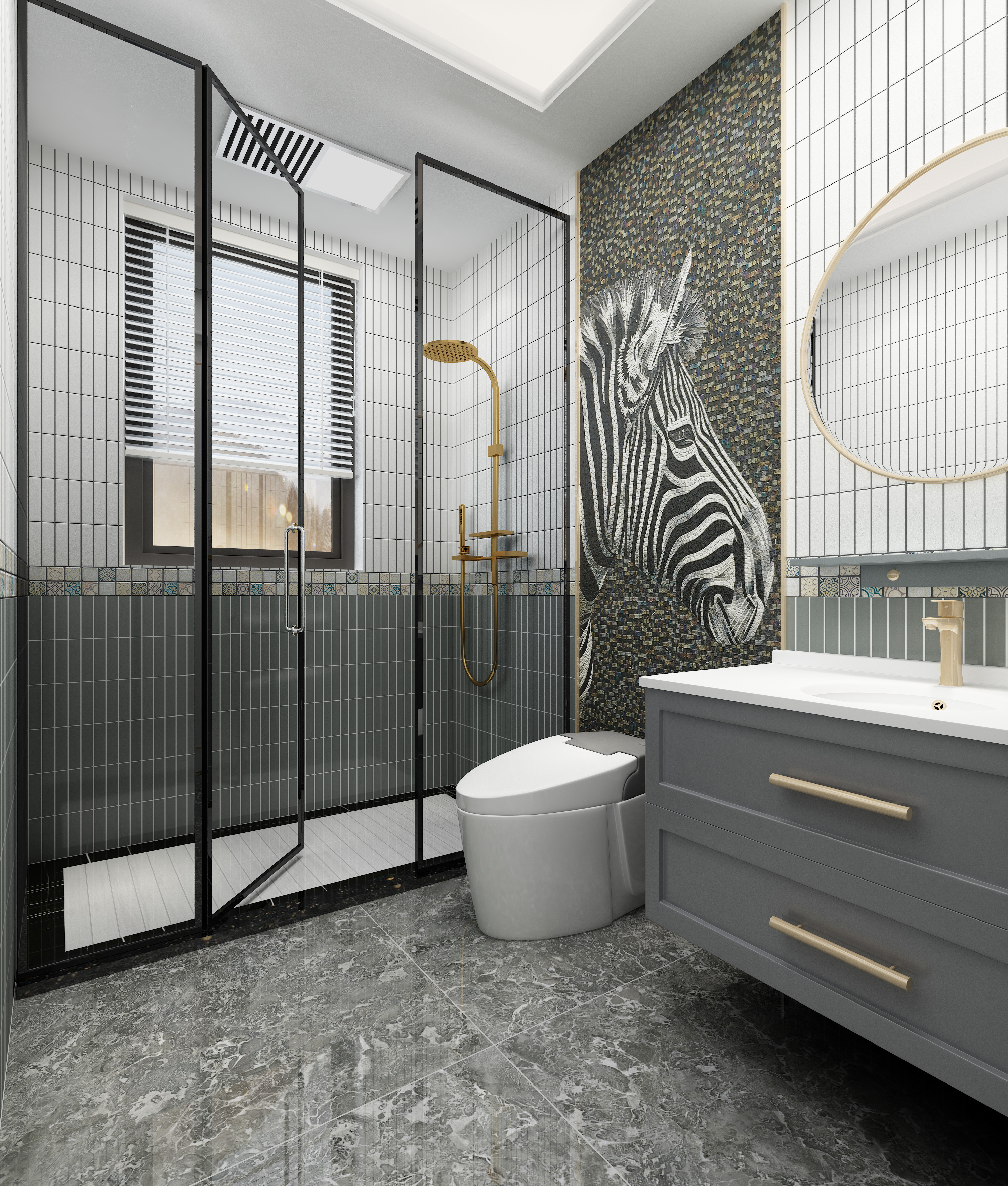 中正天和园洋房c卫生间-欧神诺瓷砖效果图