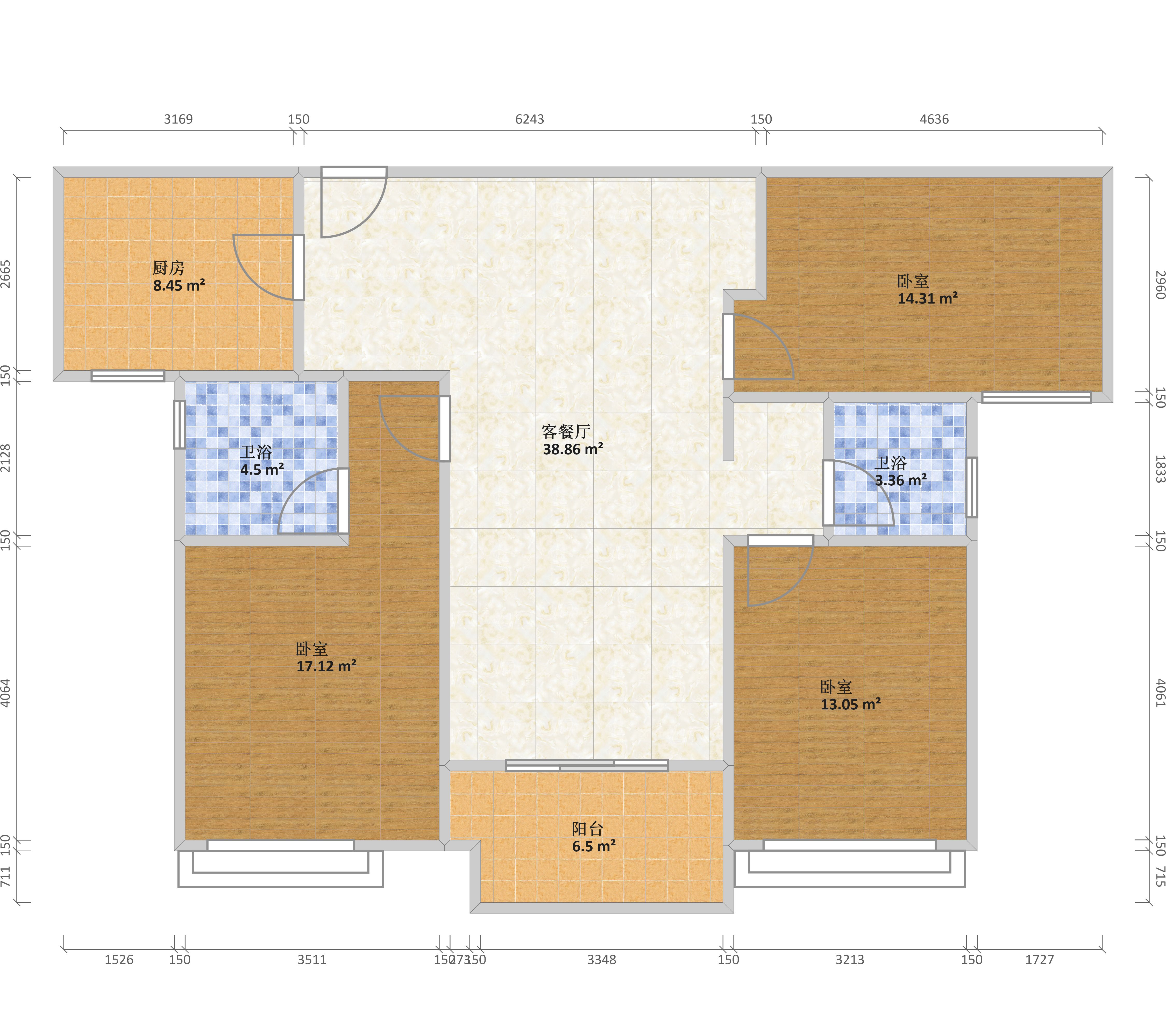 固始建业城115户型户型图