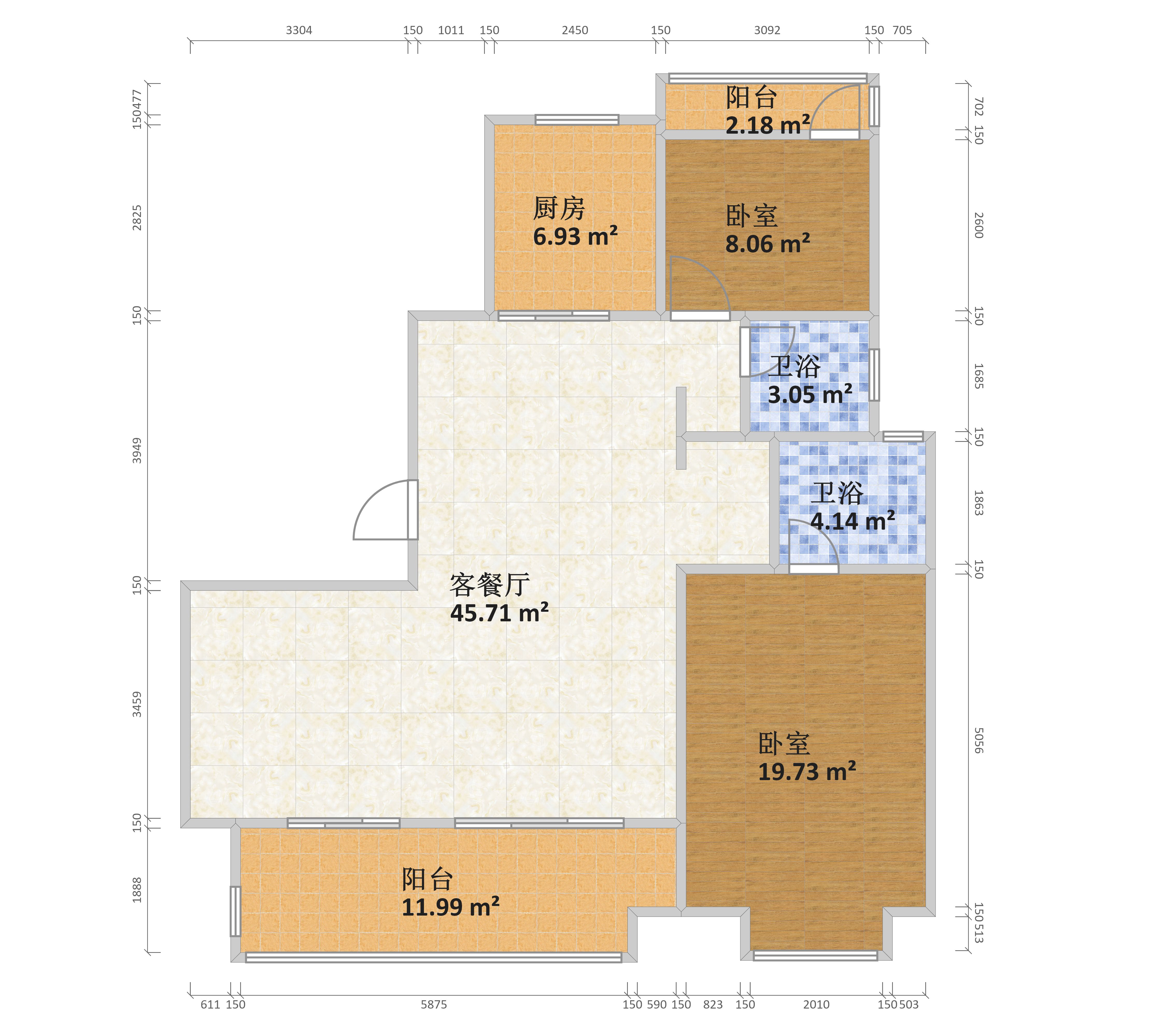 信达华宇锦绣龙川d户型户型图