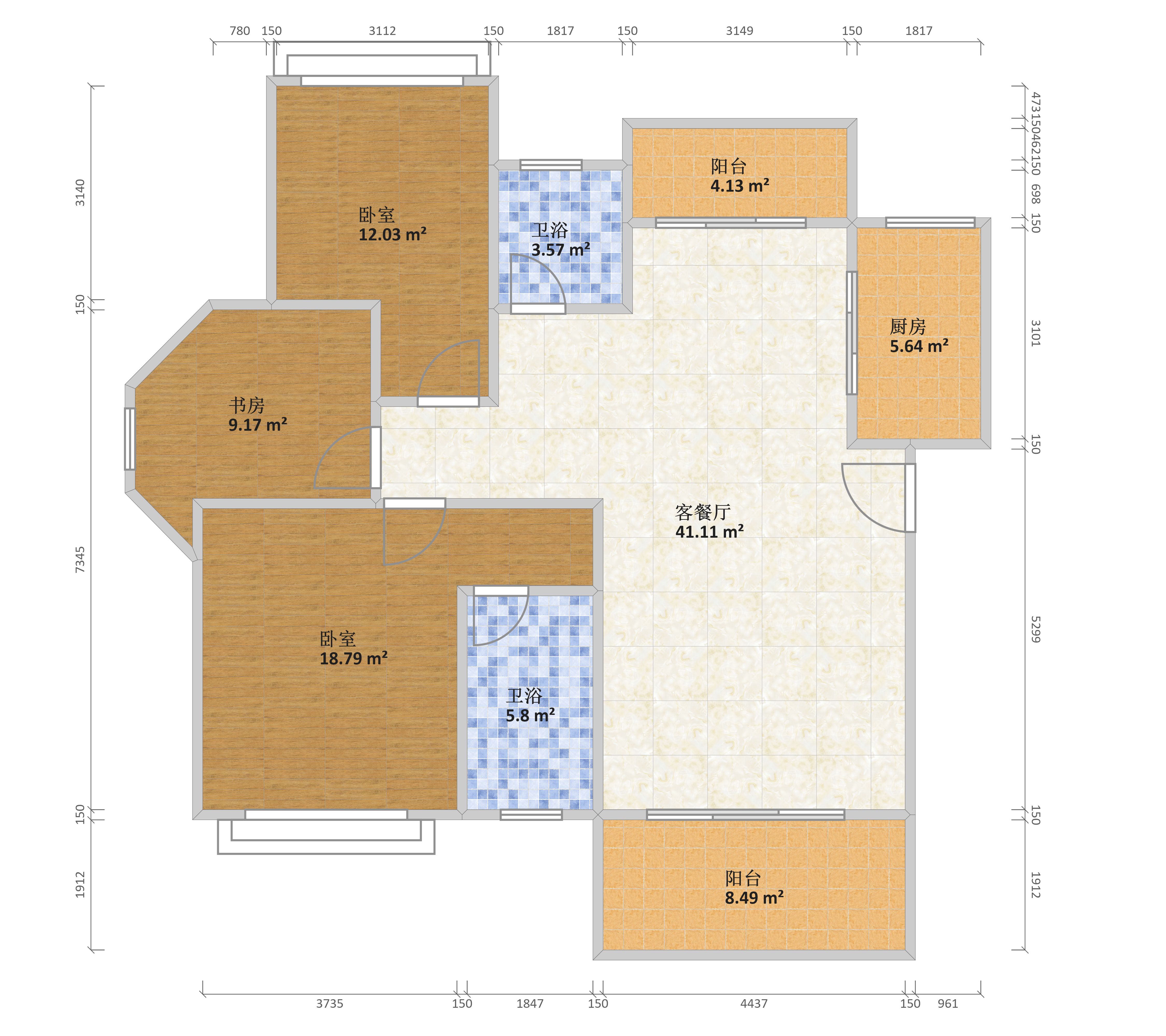 山河源墅c户型户型图