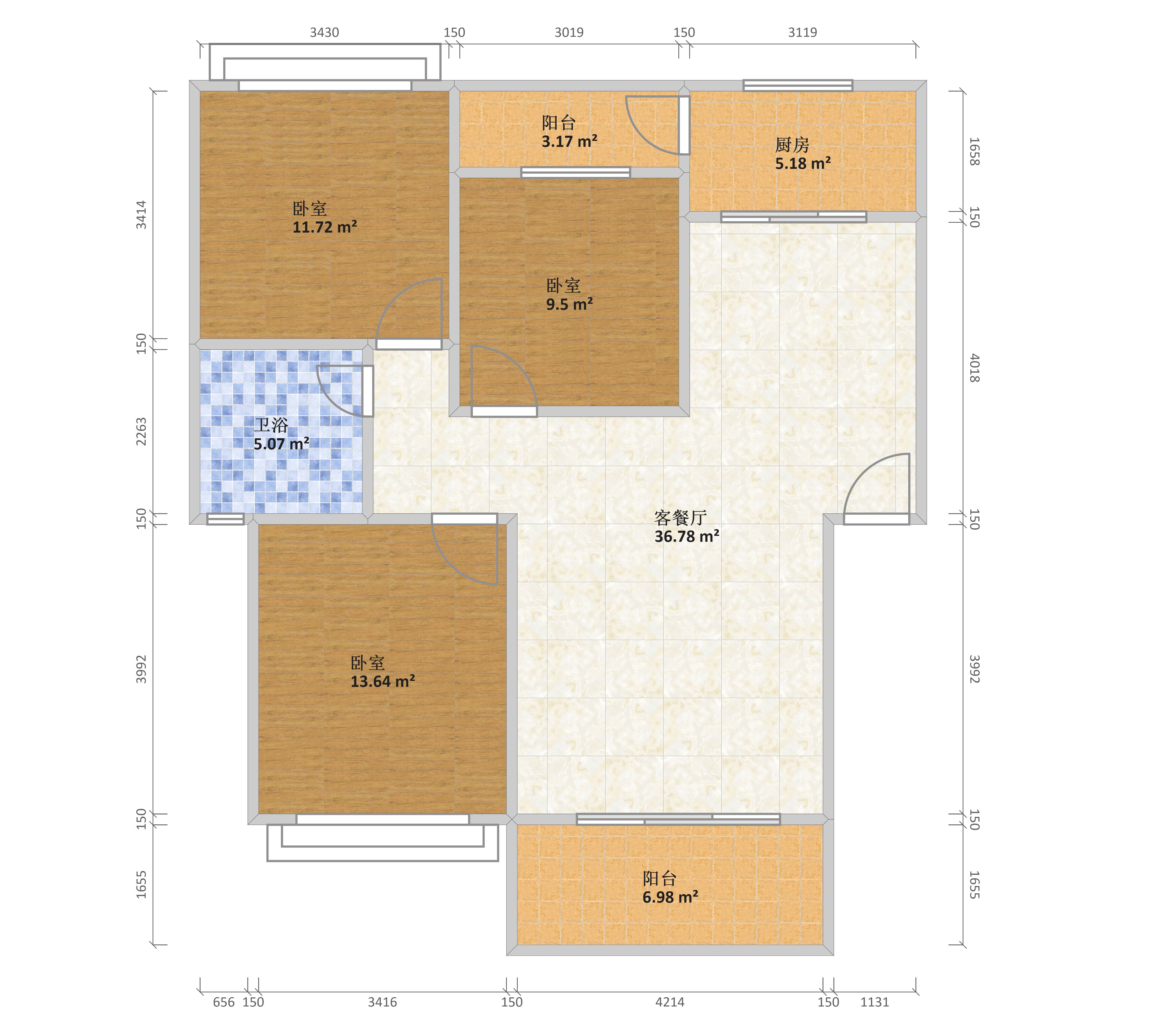 幸福家园a户型户型图