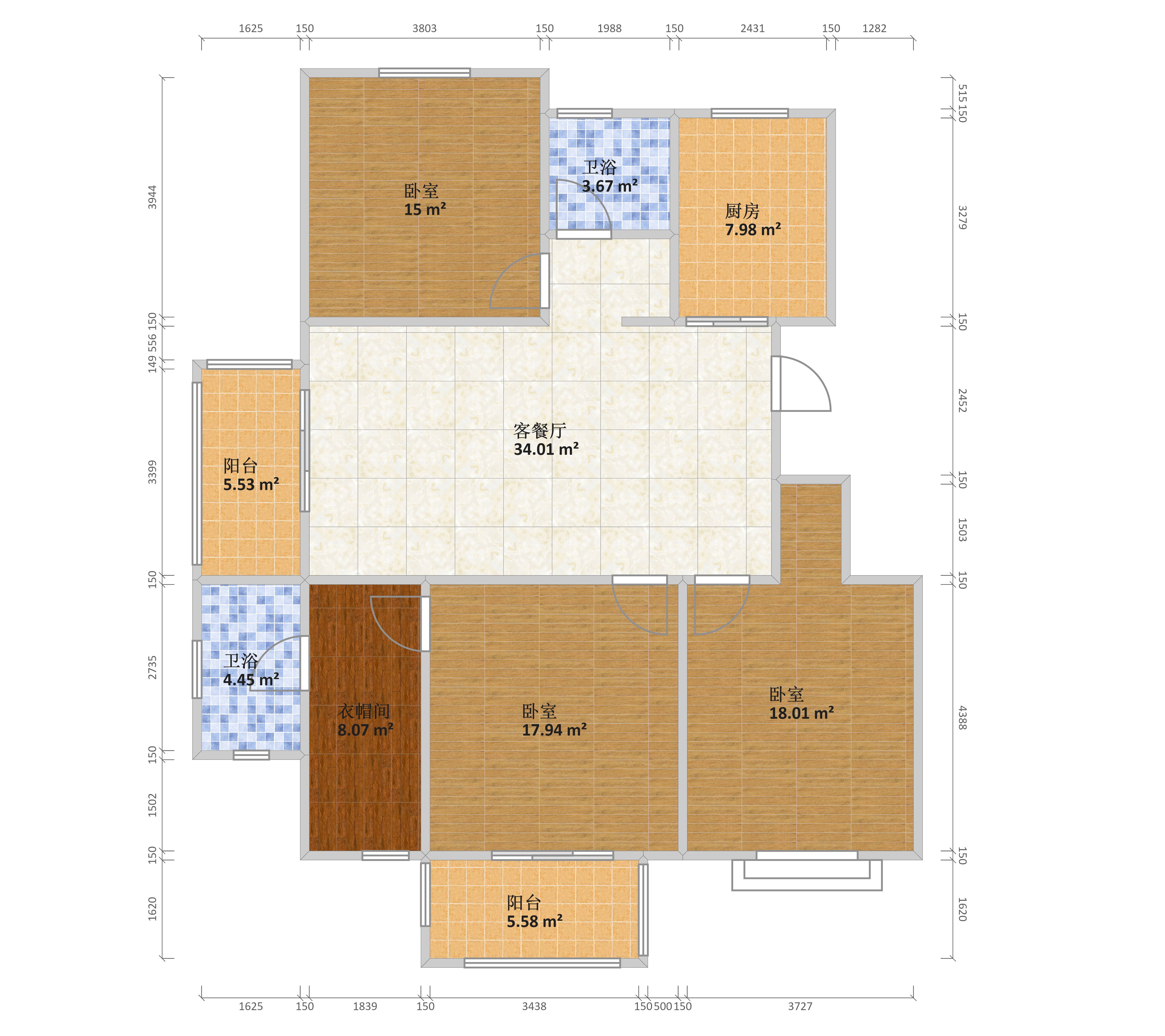 广博·丽景湾129.28平户型户型图