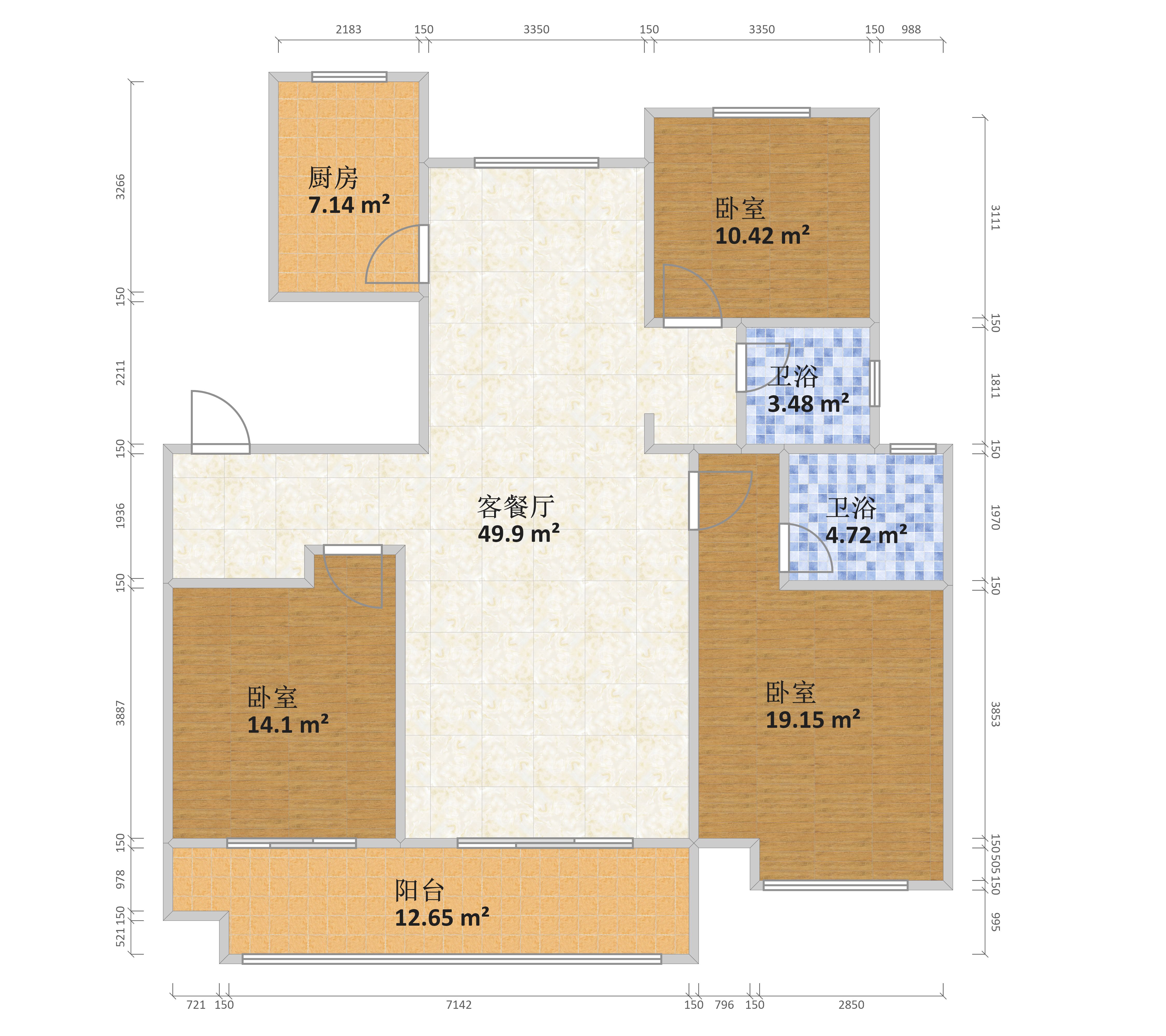华地紫悦府d户型户型图