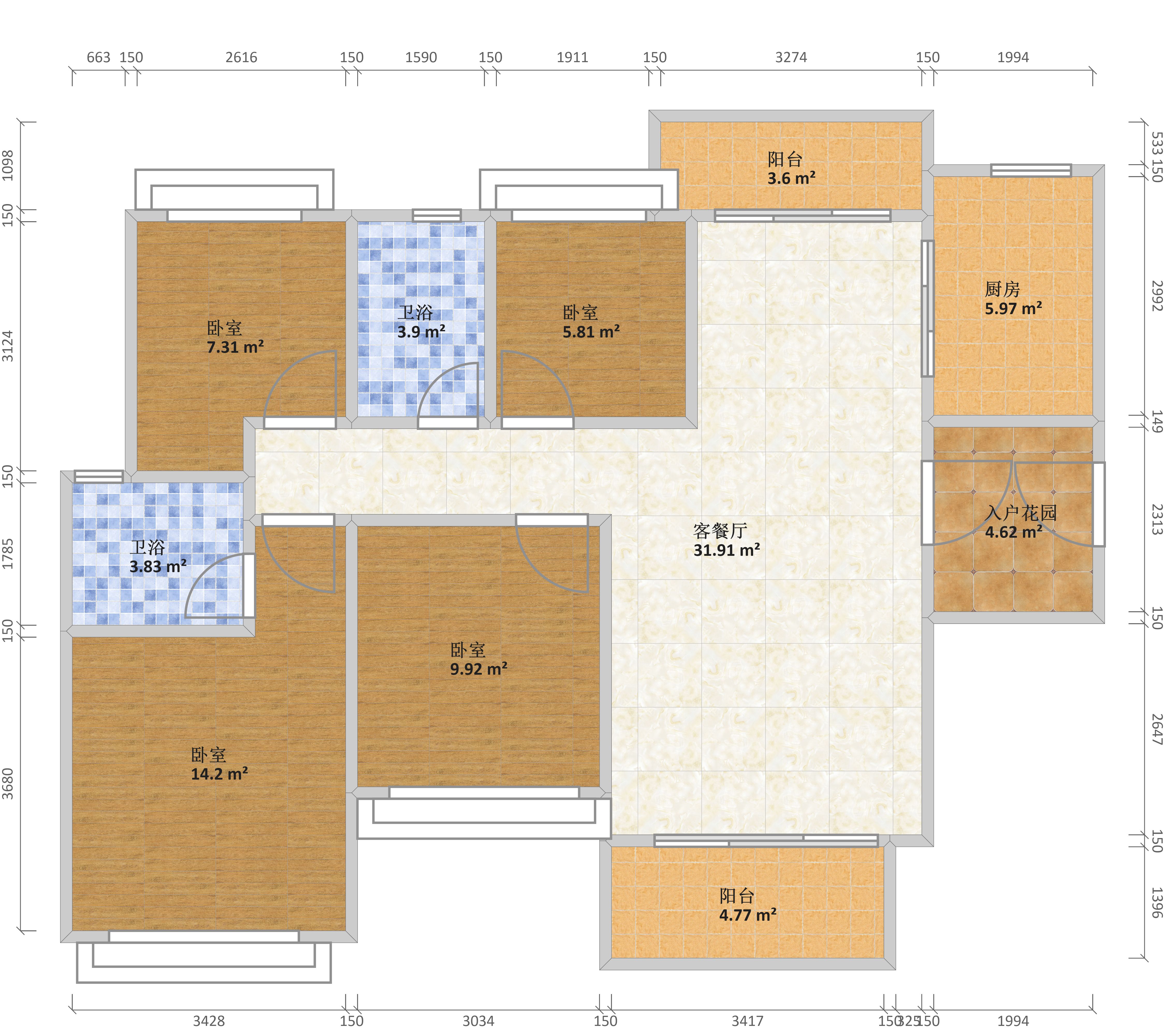 宏宇·景盛豪庭a户型户型图