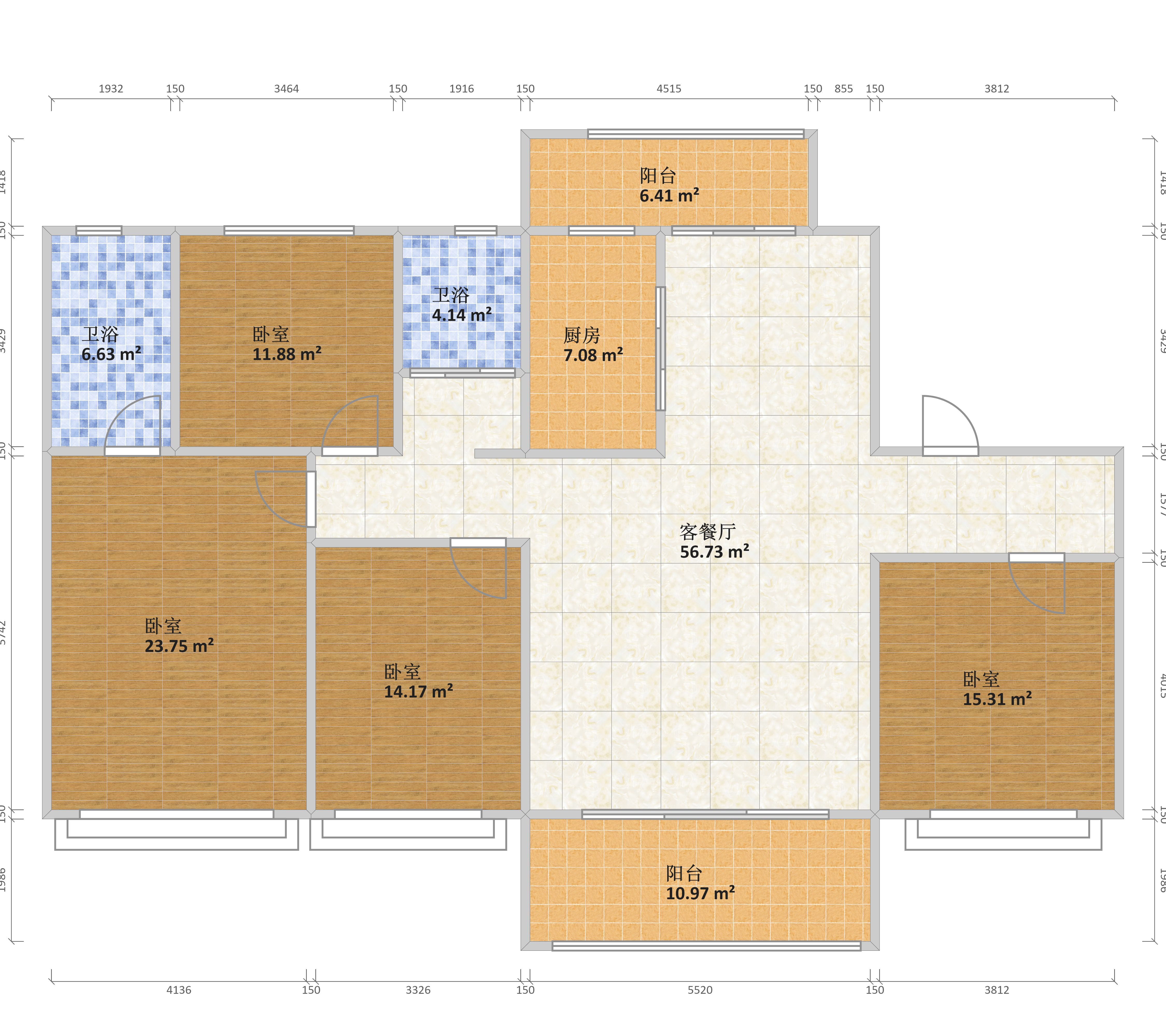碧桂园·木兰郡yj140-6户型户型图