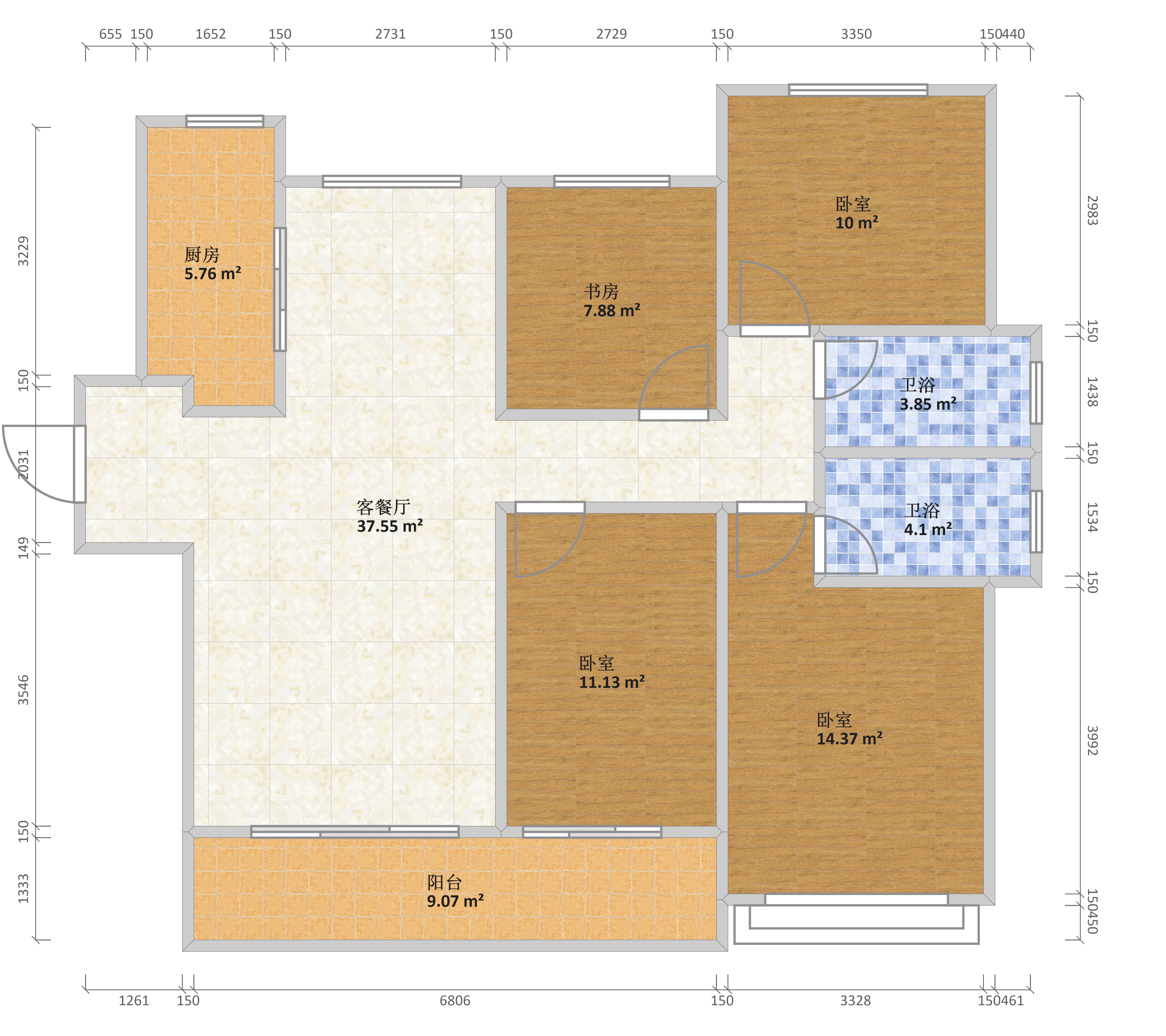 华地公元洋房yc户型户型图
