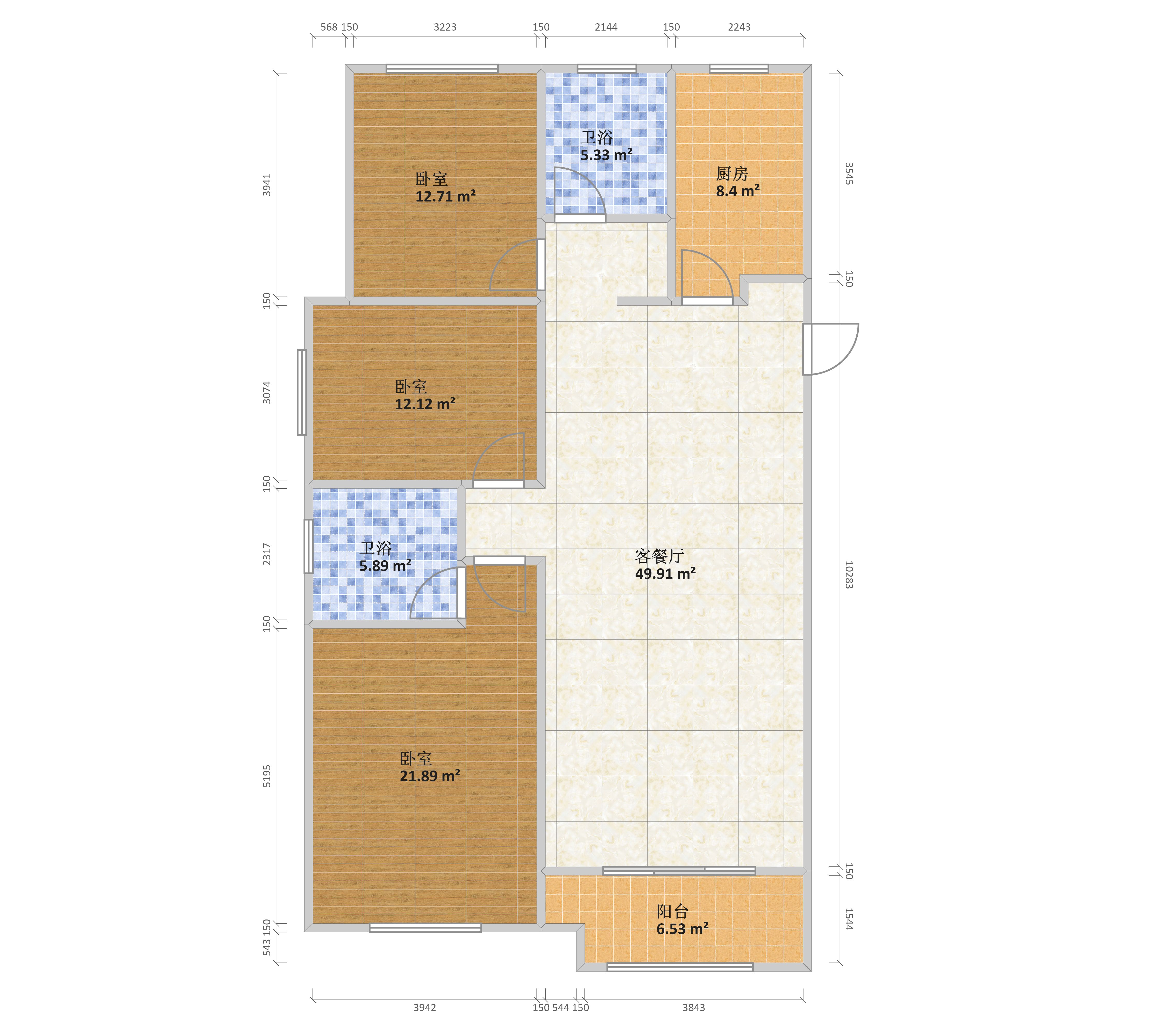 金辰公馆16#a户型户型图