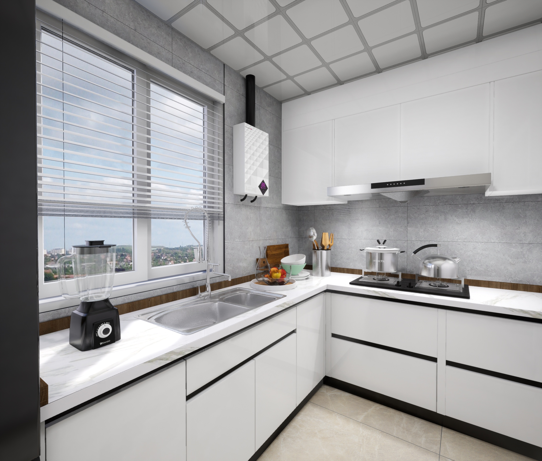 现代厨房-欧神诺瓷砖效果图